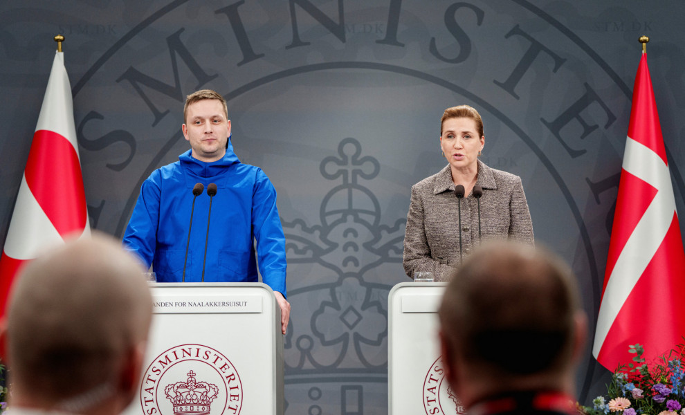 Ο πρωθυπουργός της Γροιλανδίας, Jens-Frederik Nielsen, και η πρωθυπουργός της Δανίας, Mette Frederiksen / Reuters
