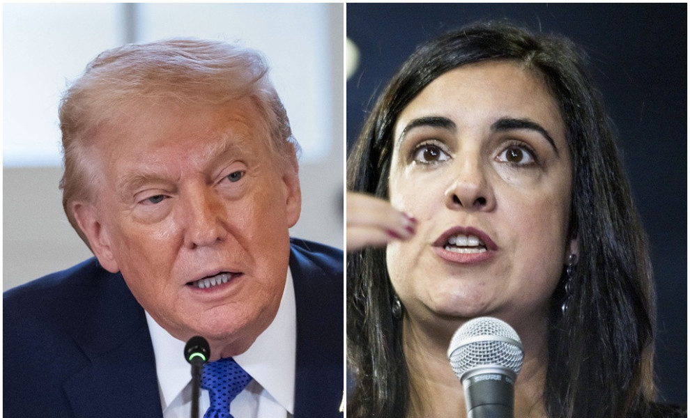 Ντόναλντ Τραμπ και Νικόλ Μαλλιωτάκη (φωτο: ΑΠΕ-ΜΠΕ/EPA/BONNIE CASH/JUSTIN LANE)