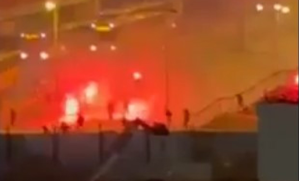 Printscreen από τα επεισόδια στη Λισαβόνα.