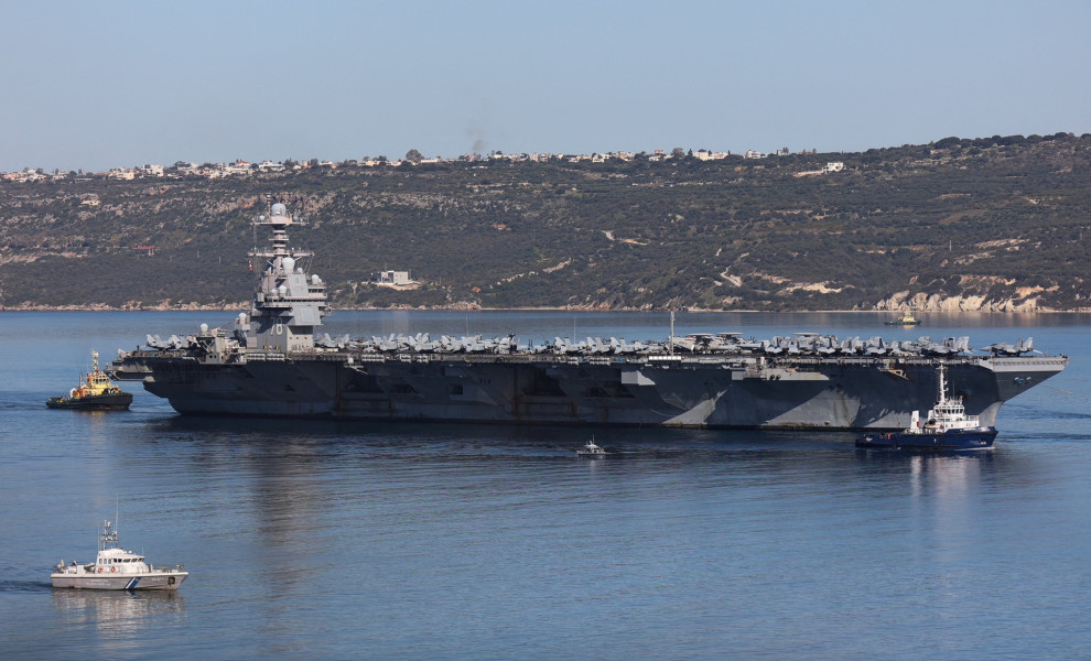 Το αεροπλανοφόρο USS Gerald R. Ford στη Σούδα / Reuters