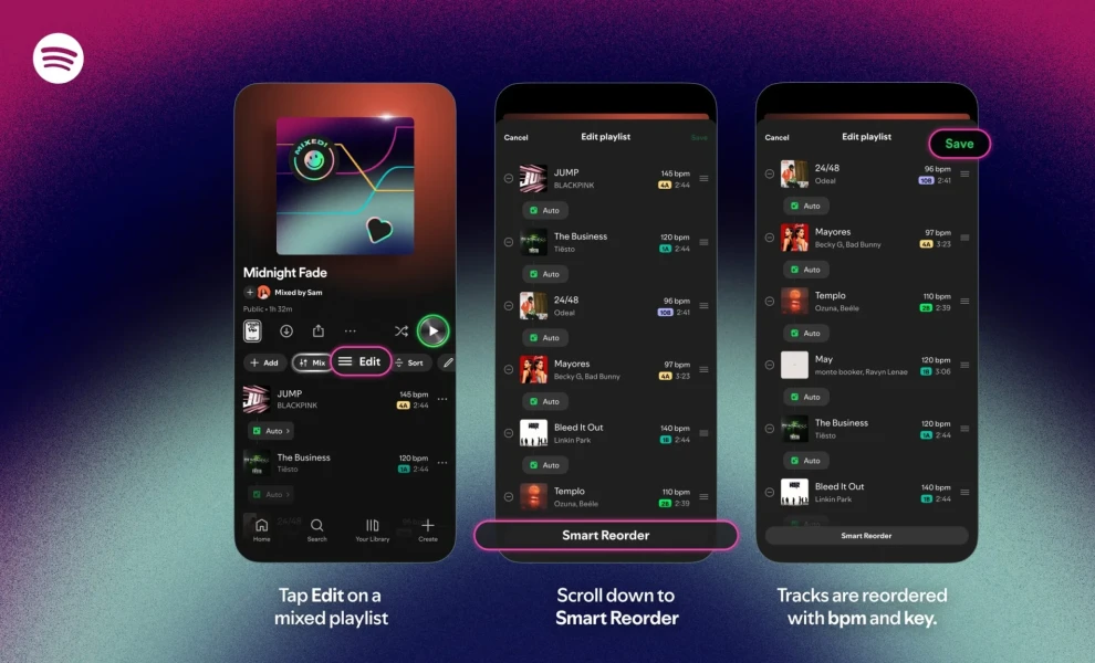 To Smart Reorder είναι η νέα λειτουργία του Spotify που φέρνει έναν DJ στη μουσική σας λίστα