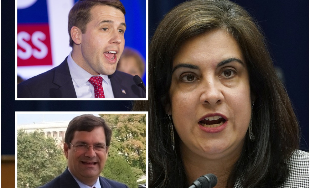 Οι Κρις Πάππας, Γκας Μπιλιράκης και Νικόλ Μαλλιωτάκη (φωτογραφίες: EPA/KATHERINE TAYLOR - /SUSAN WALSH - INTIME