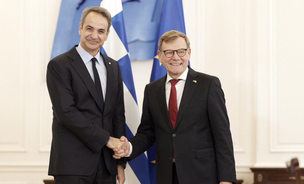 Ο Κυριάκος Μητσοτάκης με τον υπουργό Εξωτερικών της Γερμανίας Γιόχαν Βάντεφουλ