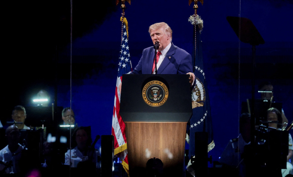 Ο Τραμπ στην ομιλία του στο National Mall/Reuters