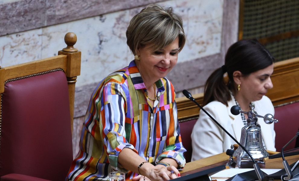 Η Όλγα Γεροβασίλη στη Βουλή/(ΓΙΑΝΝΗΣ ΠΑΝΑΓΟΠΟΥΛΟΣ / EUROKINISSI)