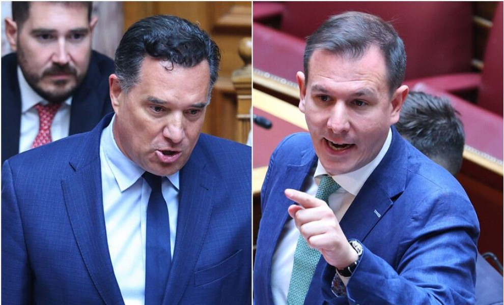 Ο Άδωνις Γεωργιάδης (αριστερά) και ο Παναγιώτης Δουδωνής (δεξιά). Φωτό: ΓΙΑΝΝΗΣ ΠΑΝΑΓΟΠΟΥΛΟΣ / EUROKINISSI