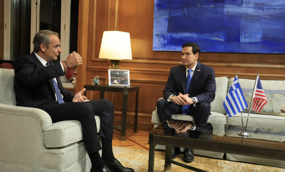 ΣΥΝΑΝΤΗΣΗ ΤΟΥ ΠΡΩΘΥΠΟΥΡΓΟΥ ΚΥΡΙΑΚΟΥ ΜΗΤΣΟΤΑΚΗ ΜΕ ΤΟΝ ΥΠΟΥΡΓΟ ΕΞΩΤΕΡΙΚΩΝ ΤΩΝ ΗΠΑ ΜΑΡΚΟ ΡΟΥΜΠΙΟ (ΓΙΩΡΓΟΣ ΚΟΝΤΑΡΙΝΗΣ / EUROKINISSI)
