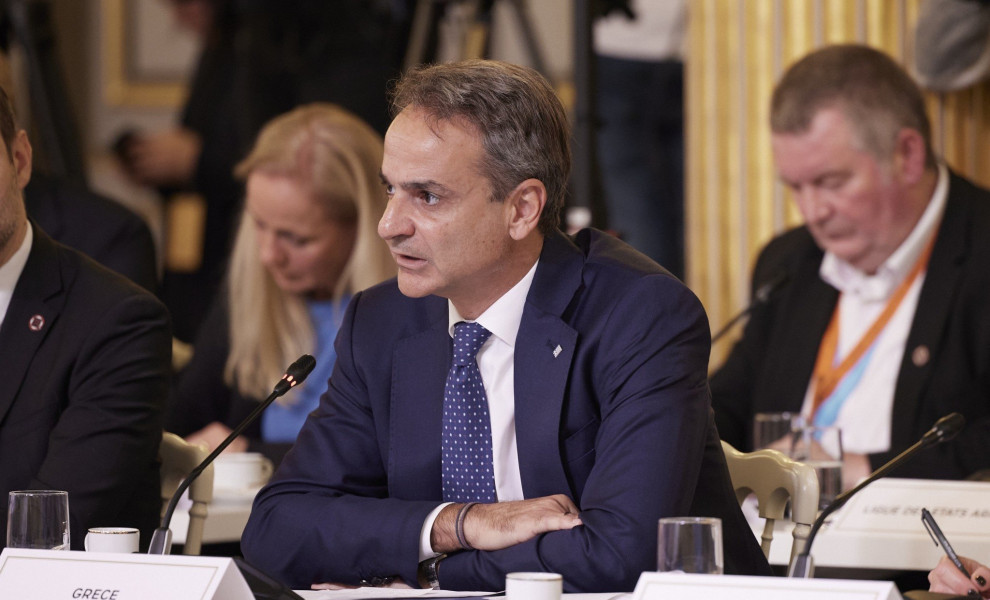 Ο Κυριάκος Μητσοτάκης στη διεθνή διάσκεψη για τη Γάζα στο Παρίσι/φωτό Γραφείο Τύπου πρωθυπουργού