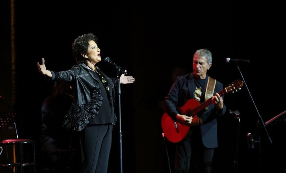 Άλκηστις Πρωτοψάλτη και Γιώργος Νταλάρας στο «Παλλάς»/φωτό NDP