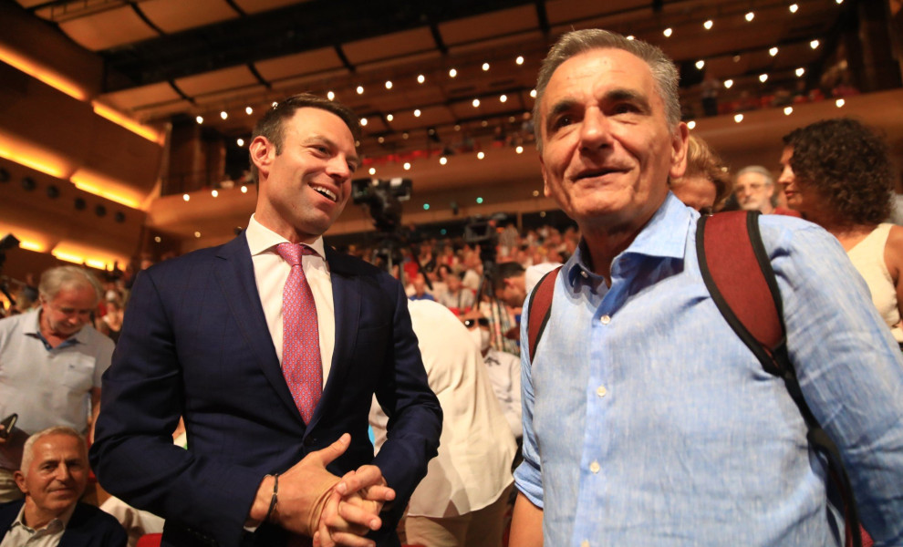 Στέφανος Κασσελάκης και Ευκλείδης Τσακαλώτος (φωτο: Eurokinissi)