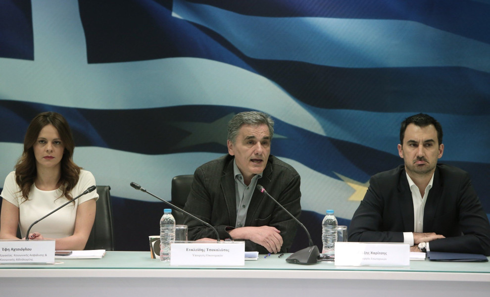 Έφη Αχτσιόγλου, Ευκλείδης Τσακαλώτος και Αλέξης Χαρίτσης (φωτο: Intime)