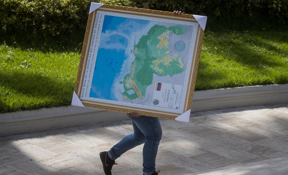 Χάρτης με την περιοχή Εσεκίμπο προσαρτημένη στρη Βενεζουέλα / Φωτ.: ΕΡΑ, ΑΠΕ-ΜΠΕ