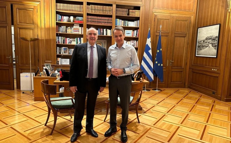 Κυριάκος Μητσοτάκης και Βαγγέλης Μεϊμαράκης στο Μέγαρο Μαξίμου Κυριάκος Μητσοτάκης και Βαγγέλης Μεϊμαράκης στο Μέγαρο Μαξίμου