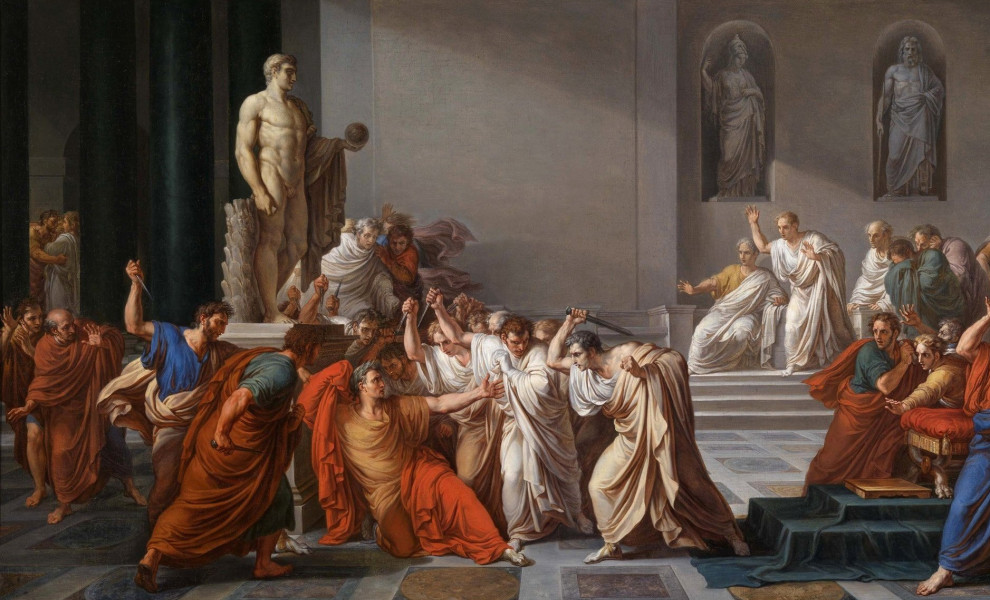 Η δολοφονία του Ιούλιου Καίσαρα (έργο του Vincenzo Camuccini) / Φωτ.: Wikipedia