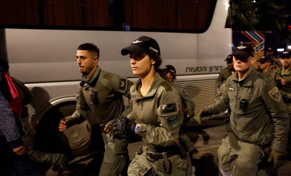 Ισραηλινοί αστυνομικοί στη διάρκεια διαδήλωσης για την απελευθέρωση των ομήρων / Φωτ. Αρχείου Eurokinissi