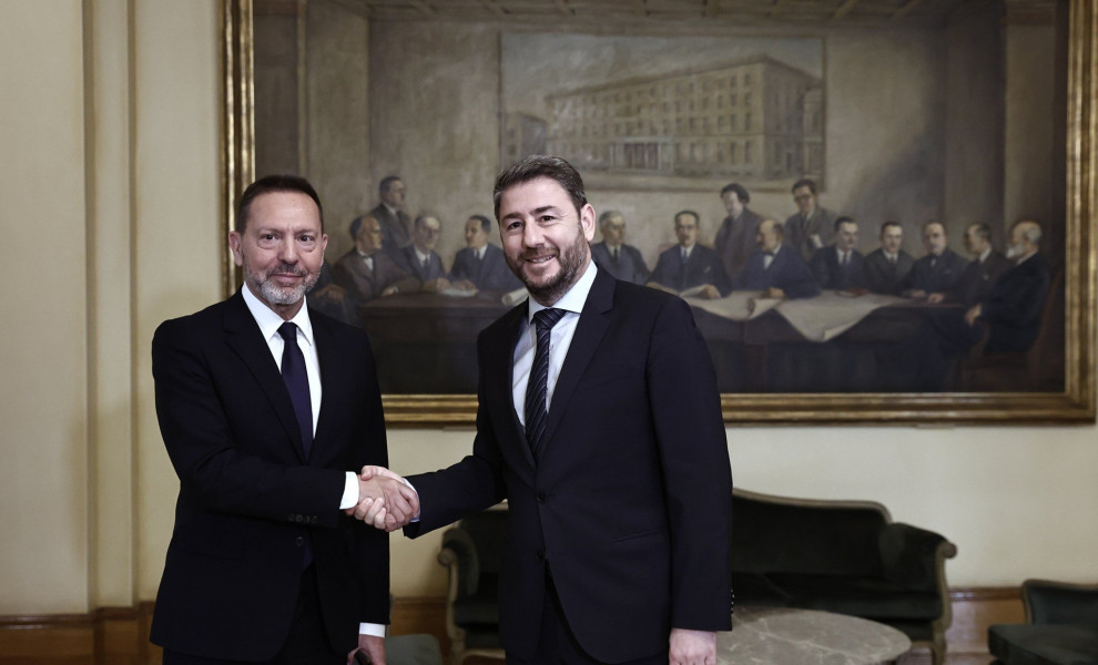 Συνάντηση του Νίκου Ανδρουλάκη με τον διοικητή της Τράπεζας της Ελλάδας Γιάννη Στουρνάρα / Eurokinissi