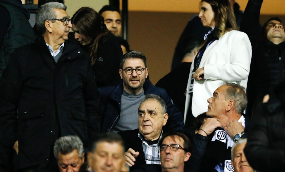 Ο Νίκος Ανδρουλάκης στο γήπεδρο της Τούμπας για τον αγώνα ΠΑΟΚ - Μπριζ / Intime