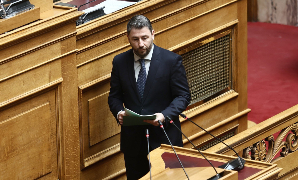 Ο πρόεδρος του ΠΑΣΟΚ Νίκος Ανδρουλάκης στη Βουλή / Intime