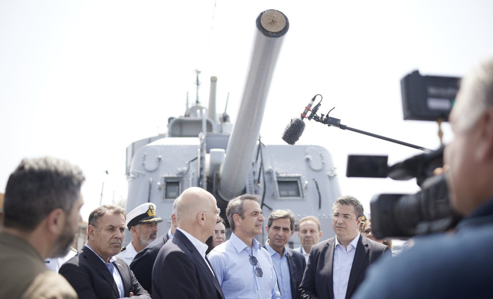 Ο Κυριάκος Μητσοτάκης στο «Βέλος» / Γραφείο Τύπου Πρωθυπουργού
