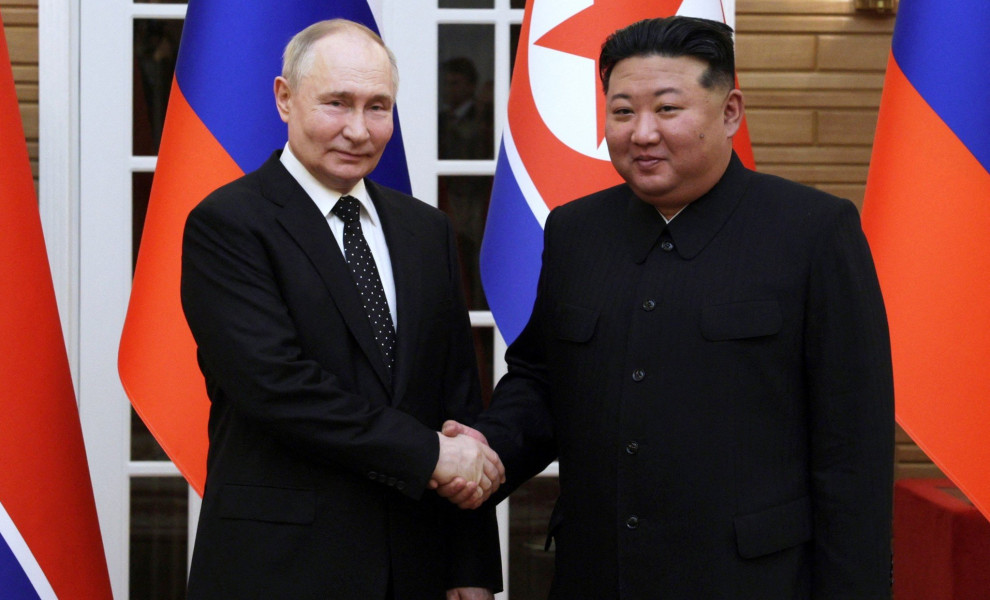 Ο Βλαντίμιρ Πούτιν με τον Κιμ Γιονγκ Ουν / πηγή: Reuters