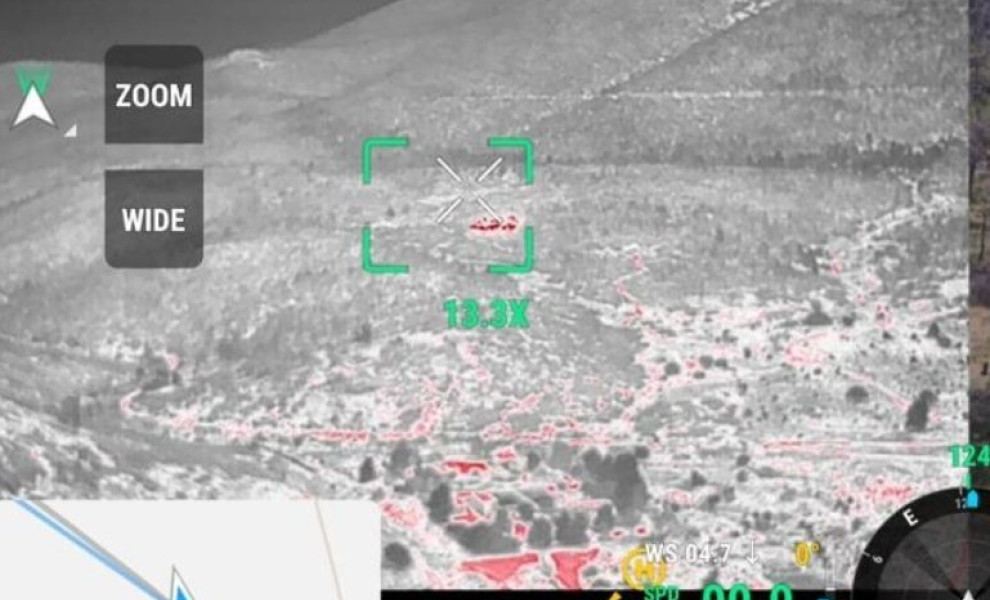 Η στιγμή που drone εντοπίζει την εστία φωτιάς στα Βίλια/Πυροσβεστική