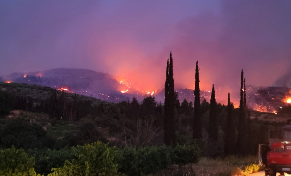 Φωτογραφία από το μέτωπο της φωτιάς / ΑΠΕ-ΜΠΕ