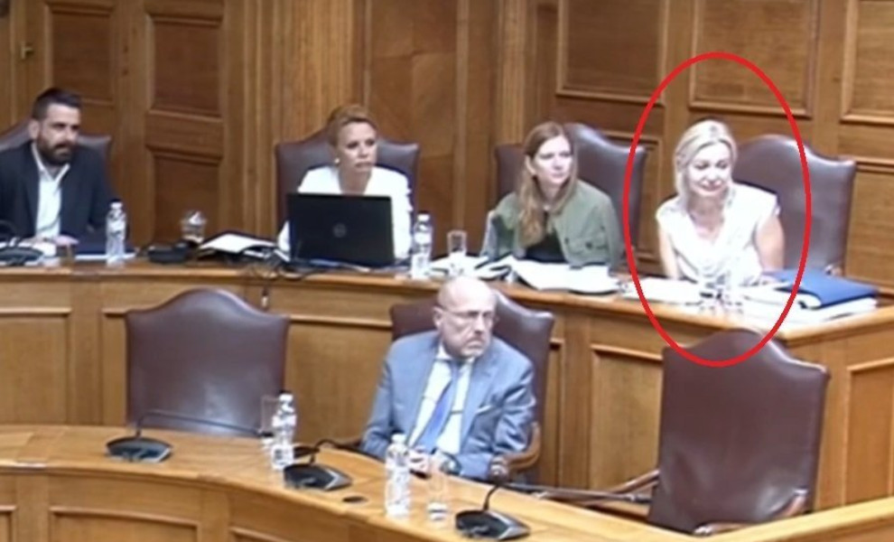 Η συνεργάτιδα του Άδωνι Γεωργιάδη, στην οποία επιτέθηκε λεκτικά ο Παύλος Πολάκης / Φωτ.: YouTube