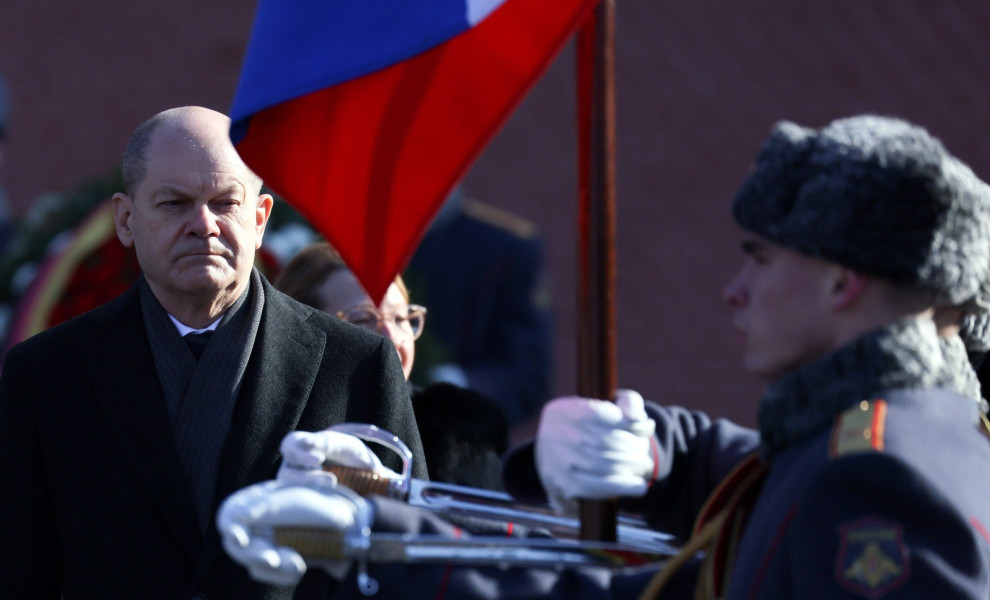 Ο Όλαφ Σολτς στην τελευταία του επίσημη επίσκεψη στη Μόσχα / Φωτογραφία αρχείου ΑΠΕ - EPA