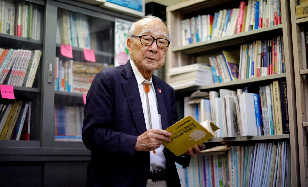 Ο Τερούμι Τανάκα επηζών της ατομικής βόμβας στο Ναγκασάκι είναι αντιπρόεδρος της Nihon Hidankyo που έλαβε το Νόμπελ Ειρήνης 2024 / Reuters