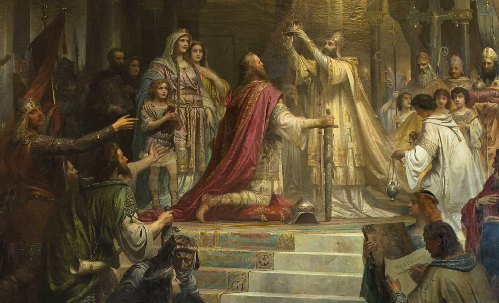 Η στέψη του Καρλομάγνου από τον πάπα Λεόντα Γ’ / Φωτ.: Wikipedia