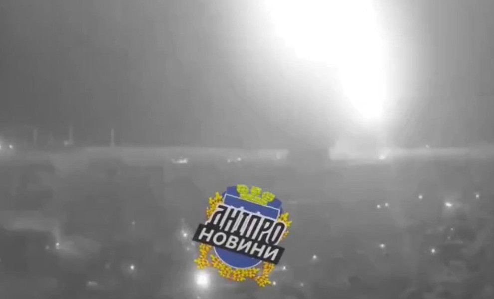 Missile hitting Dnipro, video footage on platform X
