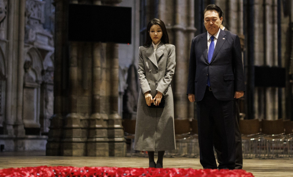 Ο πρόεδρος της Νότιας Κορέας και η σύζυγός του / Reuters