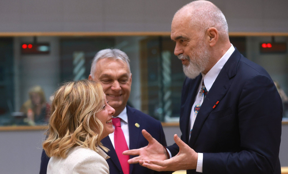 Η Τζόρτζια Μελόνι με τον Έντι Ράμα / φωτ. αρχείου ΑΠΕ ΕΡΑ