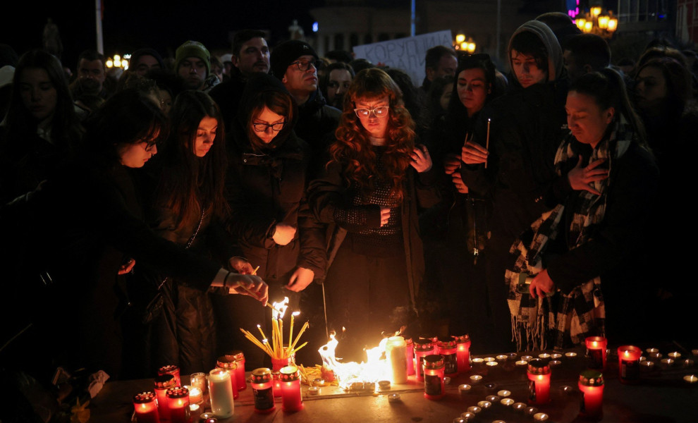 Στιγμιότυπο από την προηγούμενη διαδήλωση στα Σκόπια (REUTERS/Marko Djurica)