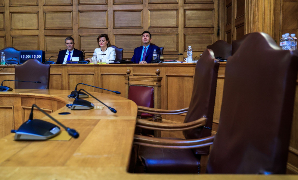 Στιγμιότυπο από την Προανακριτική για τον Χρήστο Τριαντόπουλο / Φωτ.: Eurokinissi