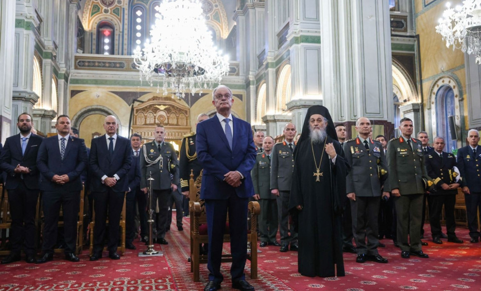 Ο Πρόεδρος της Δημοκρατία, Κωνσταντίνος Τασούλας στη Θεία Λειτουργία για την επέτειο της Εξόδου του Μεσολογγίου/Φωτ. EUROKINISSI