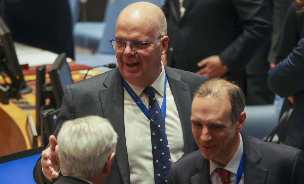 Ο Έλληνας πρέσβης στον ΟΗΕ, Ευάγγελος Σέκερης. Φωτό: SARAH YENESEL/EPA/ΑΠΕ-ΜΠΕ