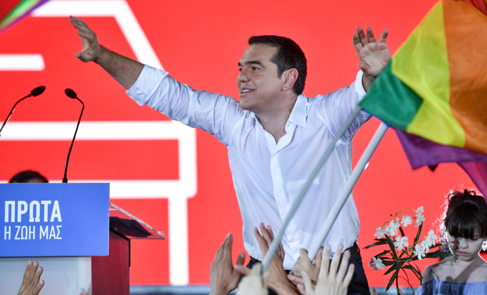 Η προεκλογική ομιλία του Αλέξη Τσίπρα στην Αθήνα πριν από τις κάλπες τον Ιούλιο του 2019 / Eurokinissi