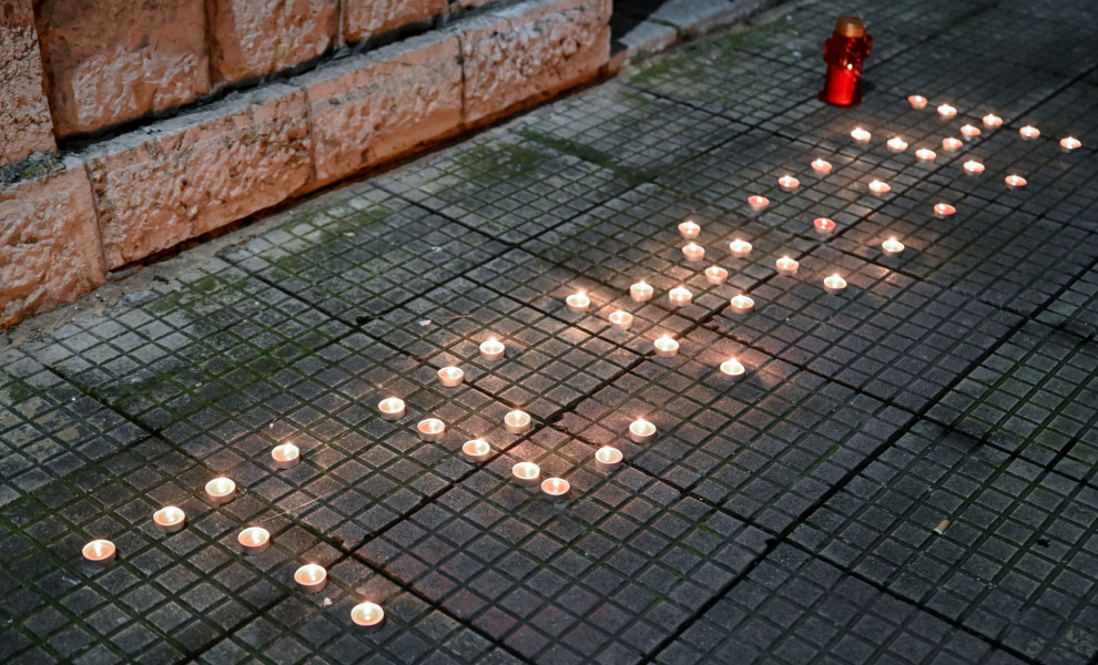 Διαμαρτυρία φοιτητών στον ΟΣΕ Λαμίας στη συμπλήρωση ενός έτους από την τραγωδία των Τεμπών / Eurokinissi