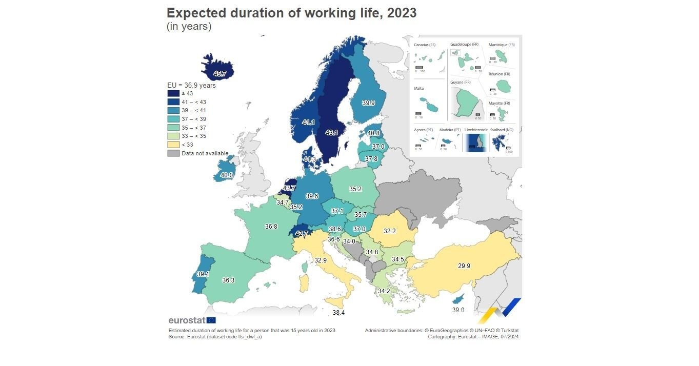 Eurostat: Πόσο θα εργάζονται οι σημερινοί 15χρονοι - Ζούμε περισσότερο, δουλεύουμε περισσότερο