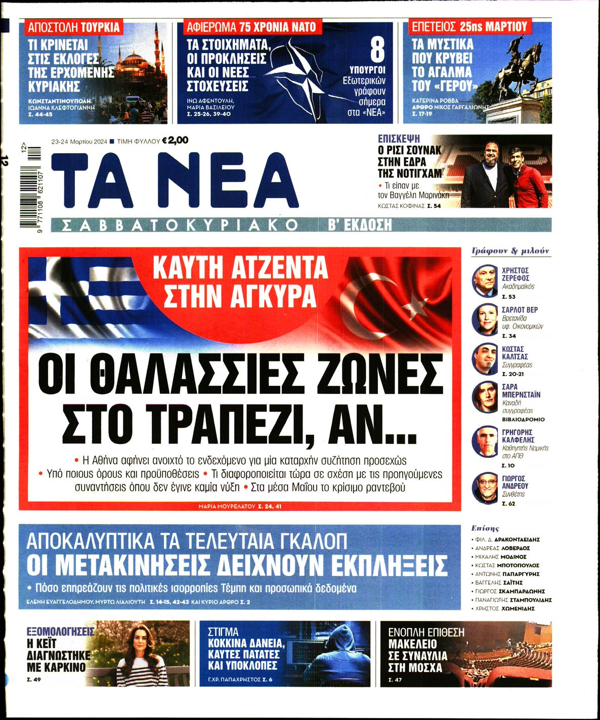Πρωτοσέλιδο εφημερίδας ΤΑ ΝΕΑ