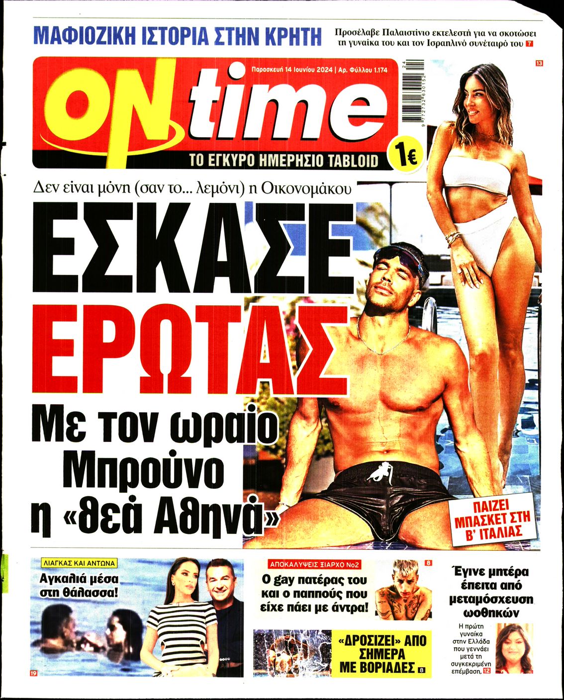 Πρωτοσέλιδο εφημερίδας ON TIME