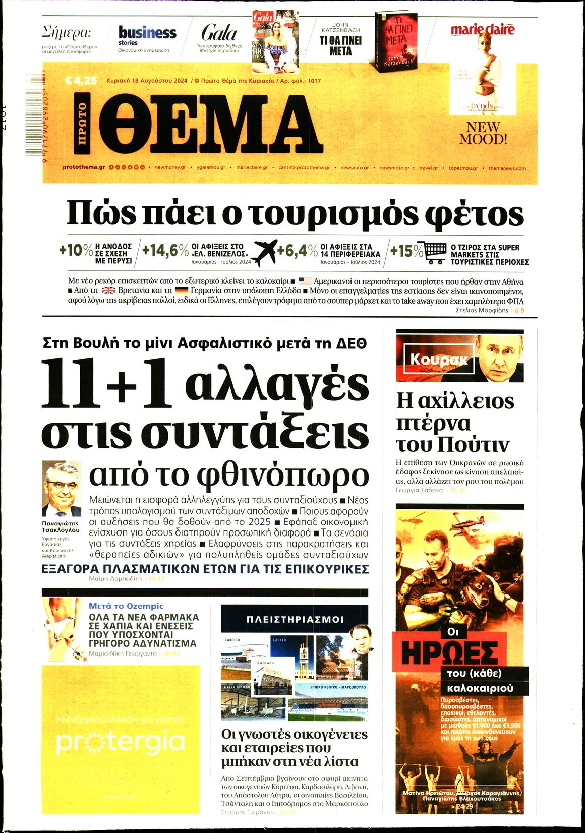 Πρωτοσέλιδο εφημερίδας ΠΡΩΤΟ ΘΕΜΑ
