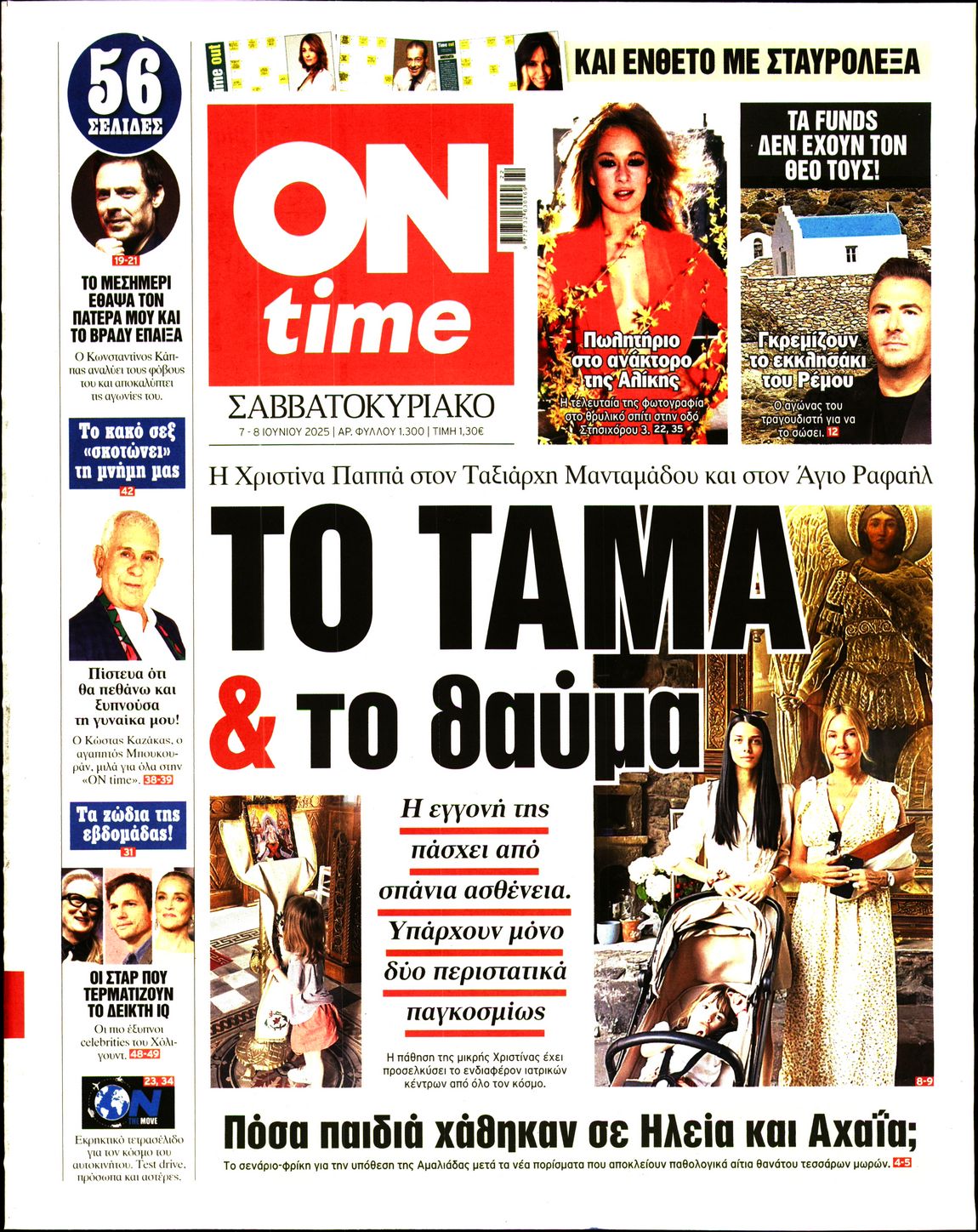 Πρωτοσέλιδο εφημερίδας ON TIME