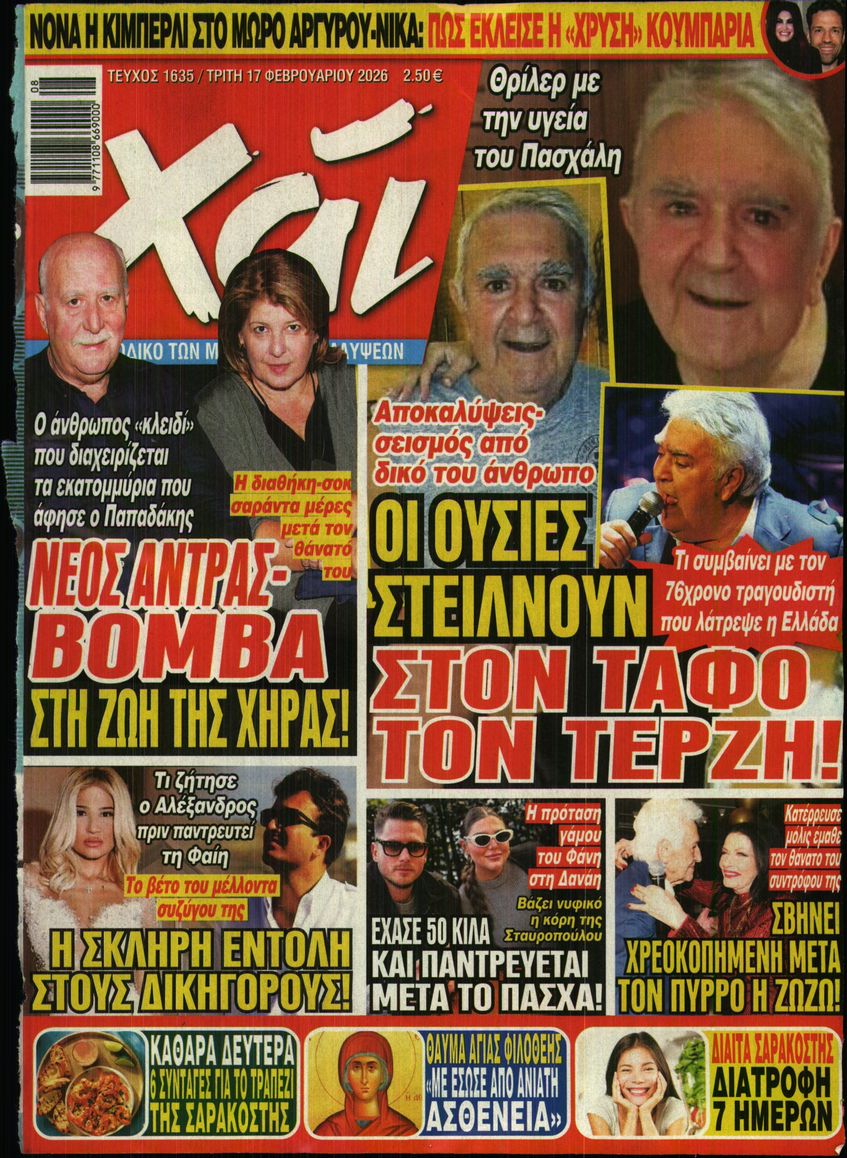 Πρωτοσέλιδο εφημερίδας ΧΑΙ
