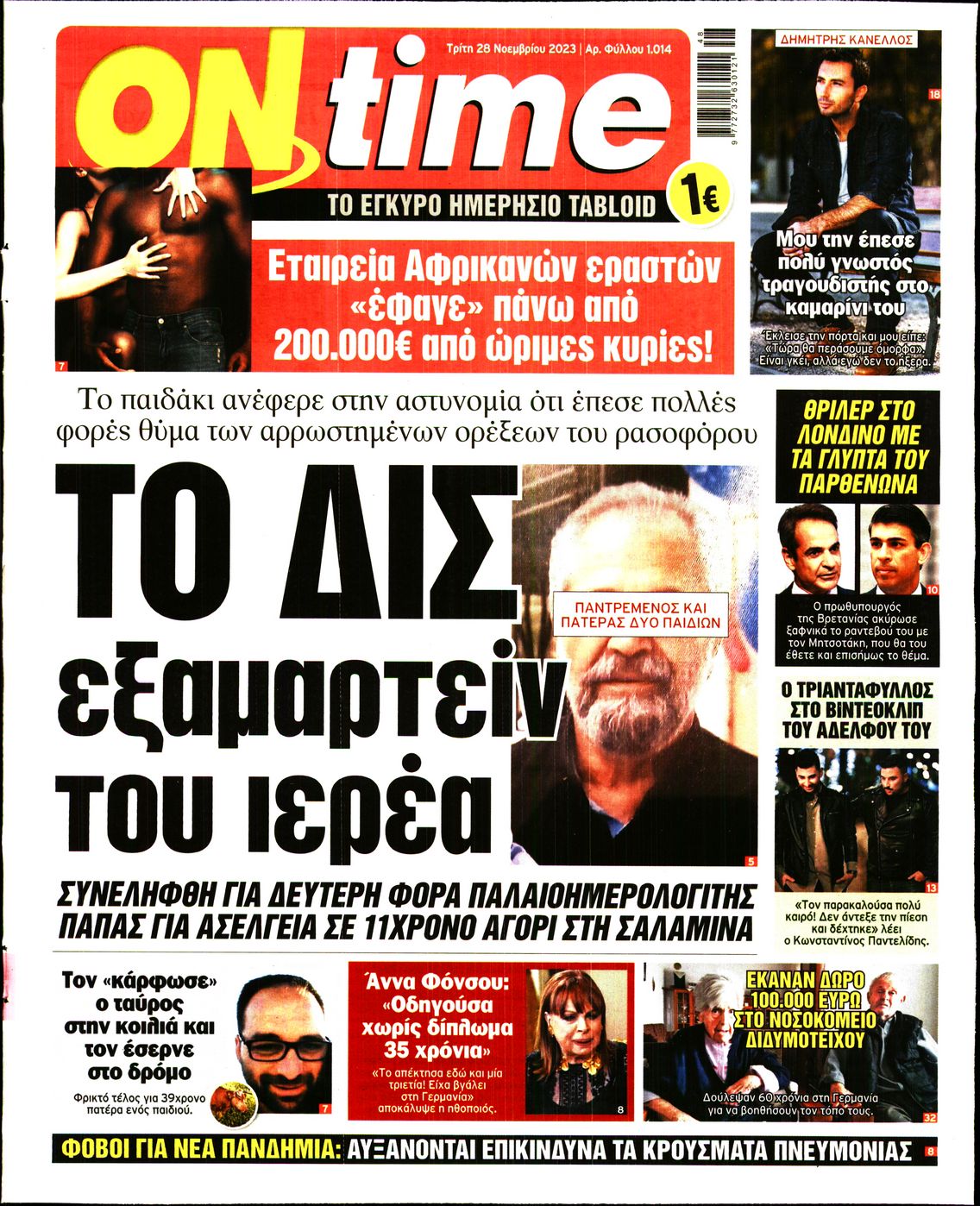 Πρωτοσέλιδο εφημερίδας ON TIME