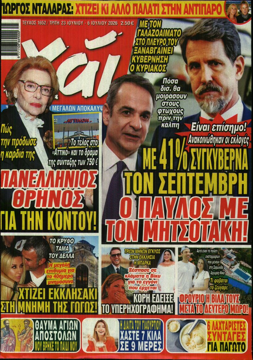 Πρωτοσέλιδο εφημερίδας ΧΑΙ
